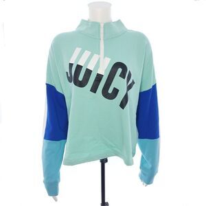 Juicy Couture 1/4 Zip Long Sleeve Colorblock Womens 3X Sweater